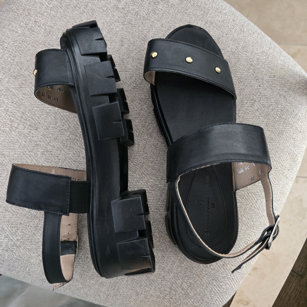 Sandro Moscoloni New Black Women's Sandals Sz 38 7.5 US